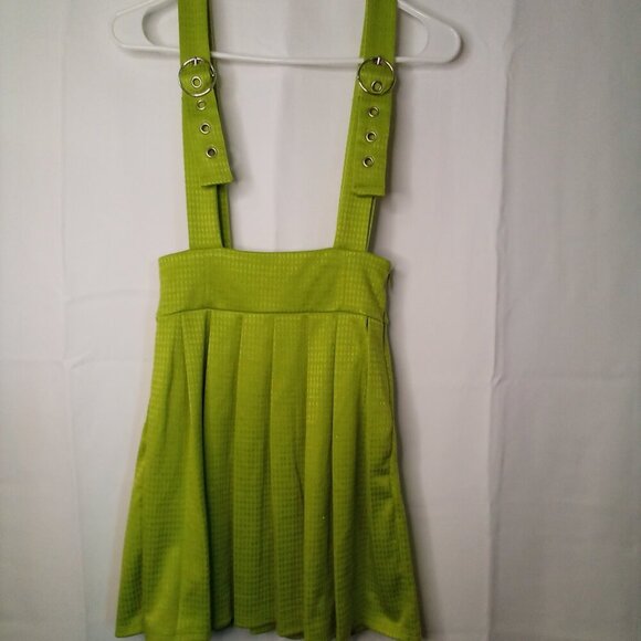 Forever 21 Overall Dress Women S Adjustable Sleeveless Pleated Green - Picture 2 of 16
